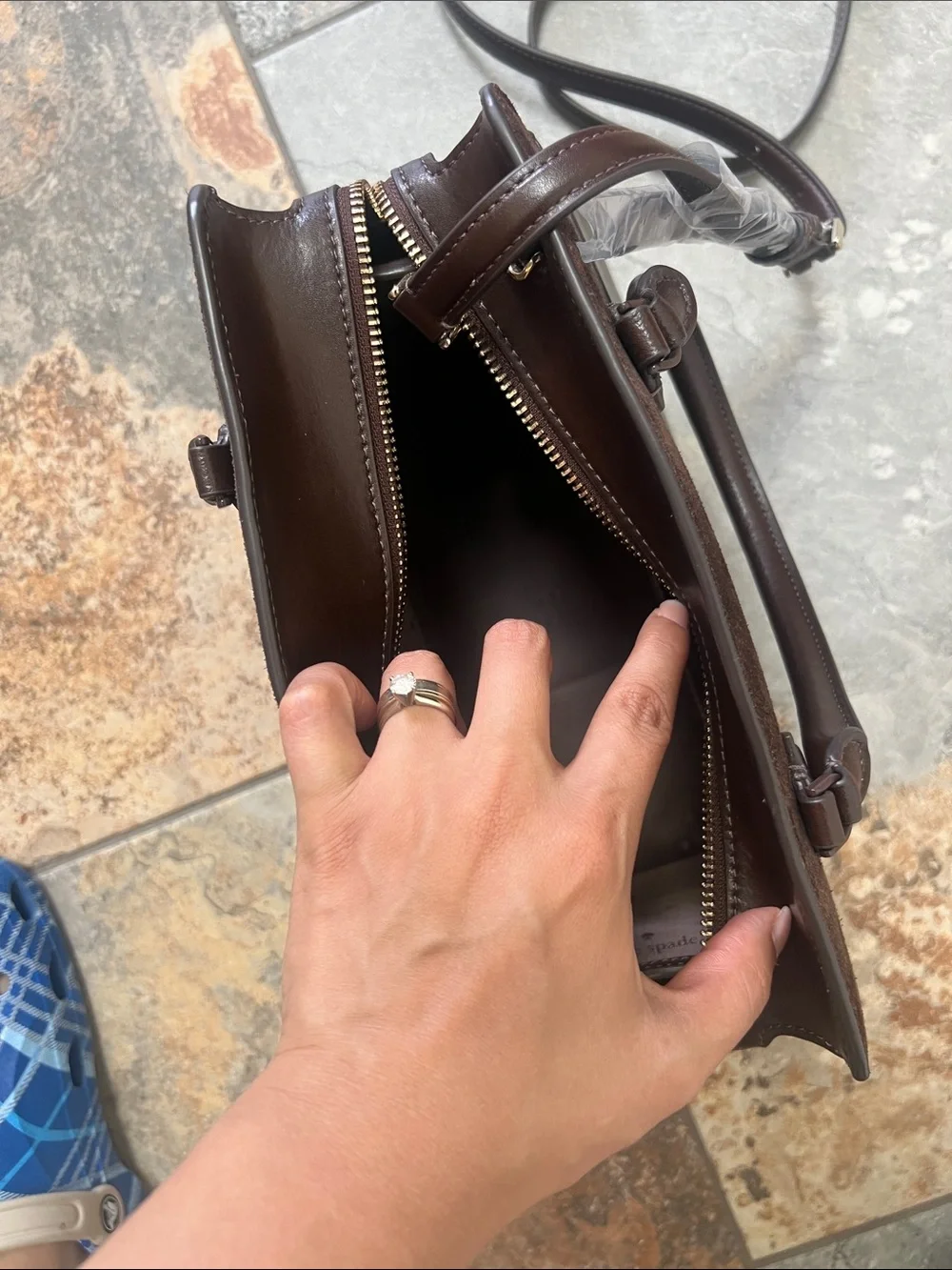 kate spade Chocolate Brown Leather & Suede Satchel